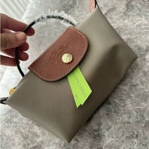 Longchamp Mini Elegant Navy and Brown Handbag